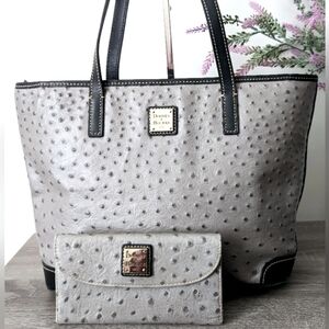 Dooney and Bourke Ostrich Tote AND Wallet